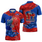 Haiti Flag Day Arcahaie 1803 Zipper Polo Shirt Geometric Low Poly Flag Art - Birthplace Of Liberty Graphic