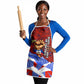 Haiti Flag Day Soul Of The Free L Union Fait La Force Apron Peace Dove And Power Fist Art With Hibiscus And Broken Chains