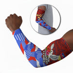 Haiti Flag Day Soul Of The Free L Union Fait La Force Arm Sleeves Peace Dove And Power Fist Art With Hibiscus And Broken Chains