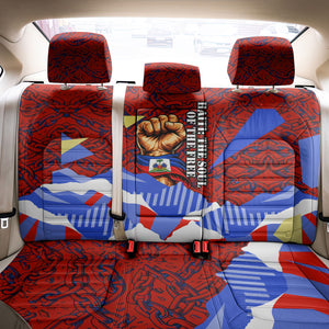 Haiti Flag Day Soul Of The Free L Union Fait La Force Back Car Seat Cover Peace Dove And Power Fist Art With Hibiscus And Broken Chains