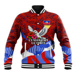 Haiti Flag Day Soul Of The Free L Union Fait La Force Baseball Jacket Peace Dove And Power Fist Art With Hibiscus And Broken Chains