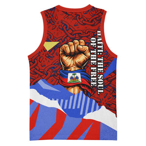 Haiti Flag Day Soul Of The Free L Union Fait La Force Basketball Jersey Peace Dove And Power Fist Art With Hibiscus And Broken Chains