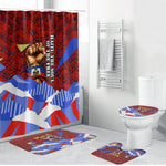 Haiti Flag Day Soul Of The Free L Union Fait La Force Bathroom Set Peace Dove And Power Fist Art With Hibiscus And Broken Chains