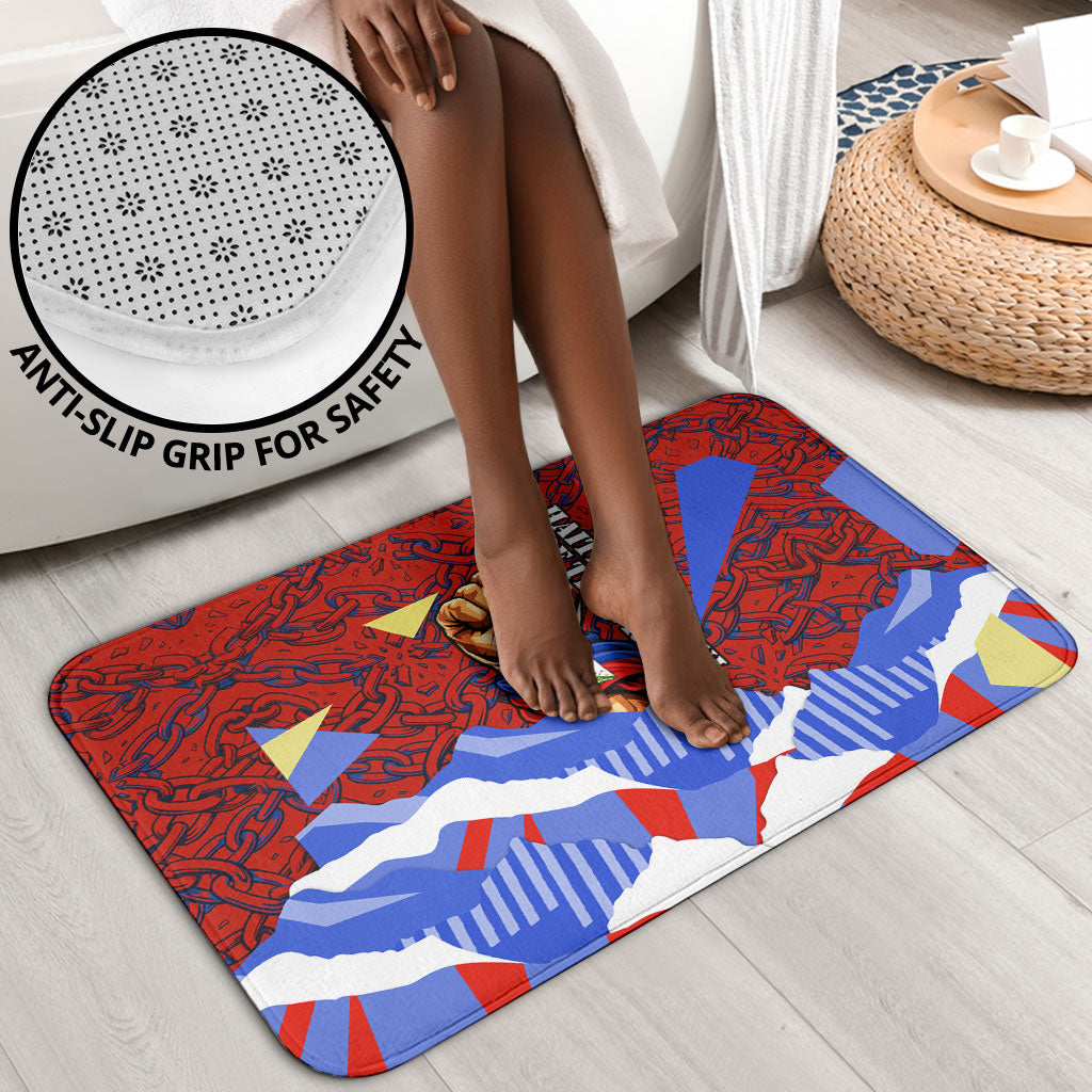 Haiti Flag Day Soul Of The Free L Union Fait La Force Bathroom Set Peace Dove And Power Fist Art With Hibiscus And Broken Chains
