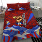 Haiti Flag Day Soul Of The Free L Union Fait La Force Bedding Set Peace Dove And Power Fist Art With Hibiscus And Broken Chains