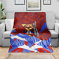 Haiti Flag Day Soul Of The Free L Union Fait La Force Blanket Peace Dove And Power Fist Art With Hibiscus And Broken Chains
