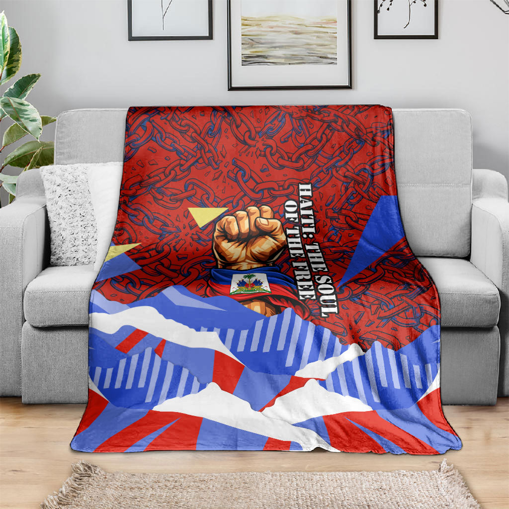 Haiti Flag Day Soul Of The Free L Union Fait La Force Blanket Peace Dove And Power Fist Art With Hibiscus And Broken Chains