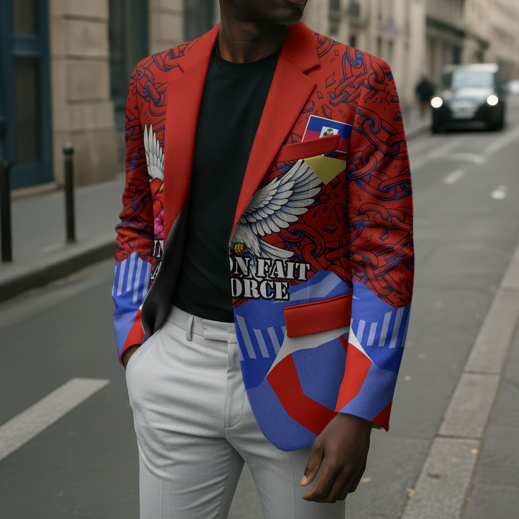 Haiti Flag Day Soul Of The Free L Union Fait La Force Blazer Peace Dove And Power Fist Art With Hibiscus And Broken Chains