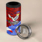 Haiti Flag Day Soul Of The Free L Union Fait La Force 4 in 1 Can Cooler Tumbler Peace Dove And Power Fist Art With Hibiscus And Broken Chains
