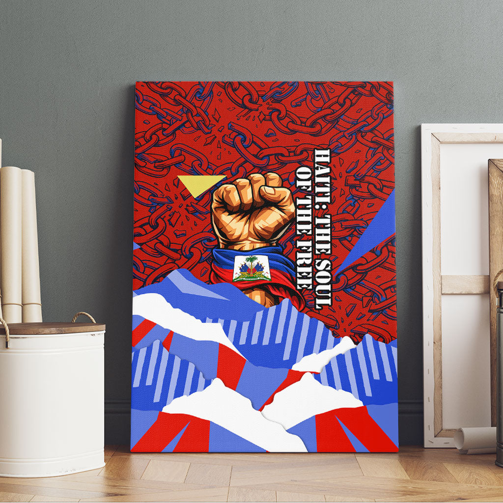 Haiti Flag Day Soul Of The Free L Union Fait La Force Canvas Wall Art Peace Dove And Power Fist Art With Hibiscus And Broken Chains