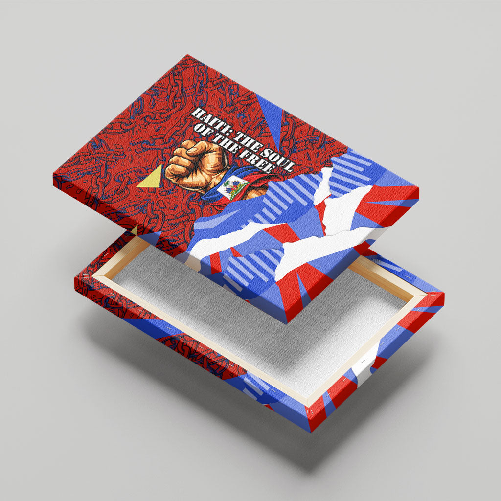 Haiti Flag Day Soul Of The Free L Union Fait La Force Canvas Wall Art Peace Dove And Power Fist Art With Hibiscus And Broken Chains