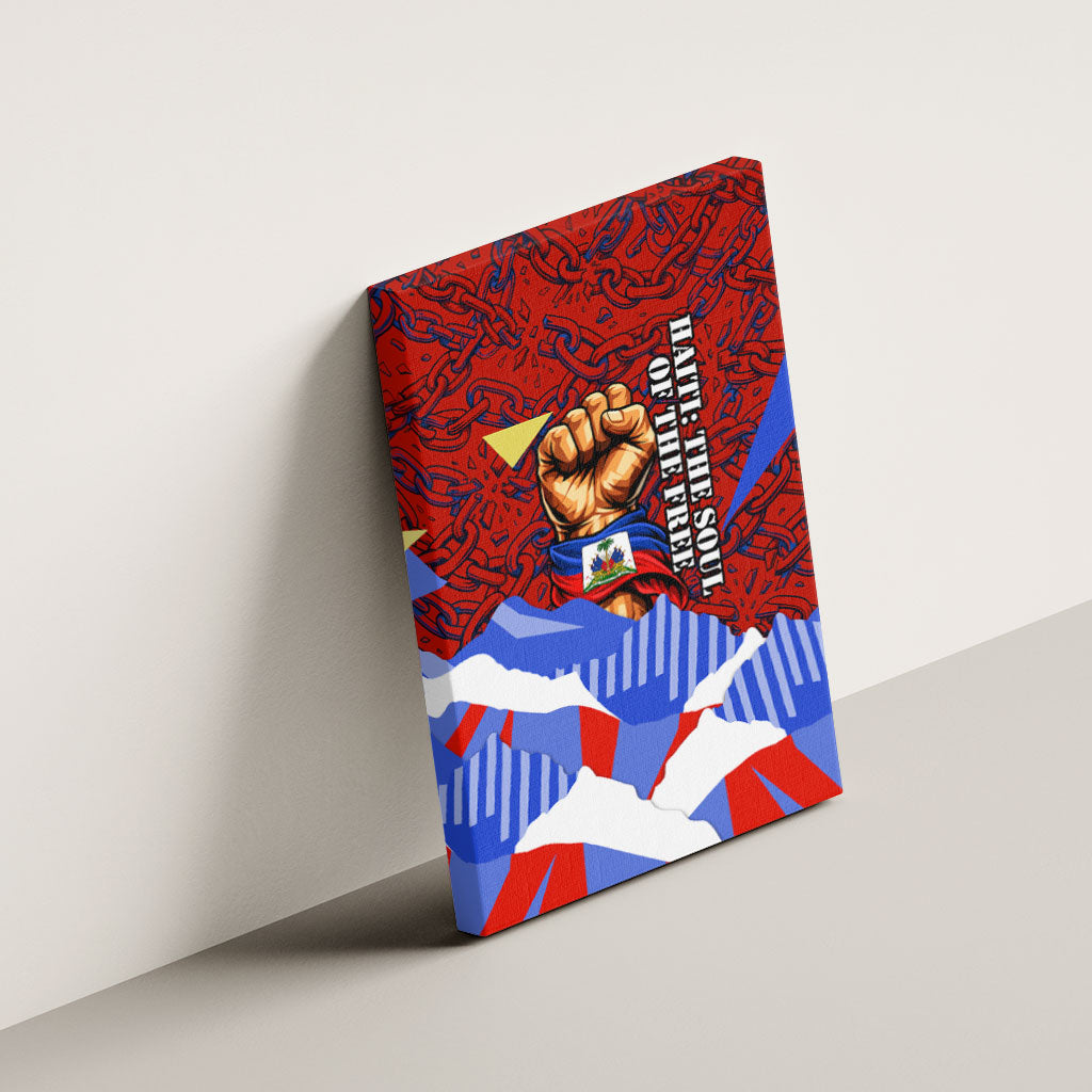 Haiti Flag Day Soul Of The Free L Union Fait La Force Canvas Wall Art Peace Dove And Power Fist Art With Hibiscus And Broken Chains