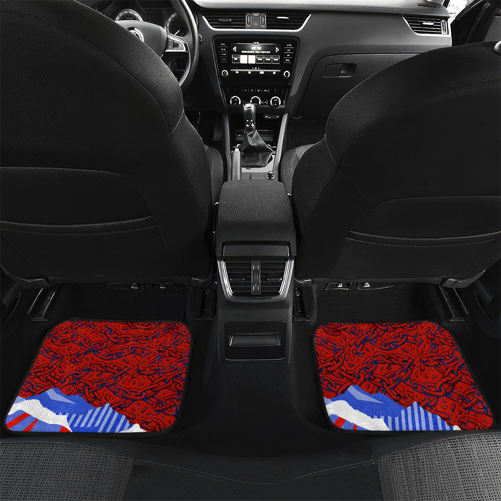 Haiti Flag Day Soul Of The Free L Union Fait La Force Car Mats Peace Dove And Power Fist Art With Hibiscus And Broken Chains