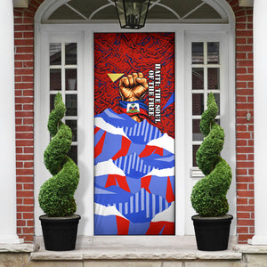 Haiti Flag Day Soul Of The Free L Union Fait La Force Door Cover Peace Dove And Power Fist Art With Hibiscus And Broken Chains