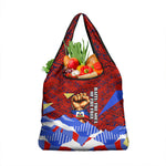 Haiti Flag Day Soul Of The Free L Union Fait La Force Grocery Bag Peace Dove And Power Fist Art With Hibiscus And Broken Chains