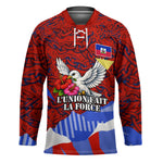 Haiti Flag Day Soul Of The Free L Union Fait La Force Hockey Jersey Peace Dove And Power Fist Art With Hibiscus And Broken Chains