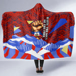 Haiti Flag Day Soul Of The Free L Union Fait La Force Hooded Blanket Peace Dove And Power Fist Art With Hibiscus And Broken Chains
