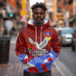 Haiti Flag Day Soul Of The Free L Union Fait La Force Hoodie Peace Dove And Power Fist Art With Hibiscus And Broken Chains