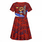 Haiti Flag Day Soul Of The Free L Union Fait La Force Kid Short Sleeve Dress Peace Dove And Power Fist Art With Hibiscus And Broken Chains