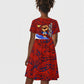 Haiti Flag Day Soul Of The Free L Union Fait La Force Kid Short Sleeve Dress Peace Dove And Power Fist Art With Hibiscus And Broken Chains