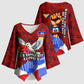 Haiti Flag Day Soul Of The Free L Union Fait La Force Kimono Sleeve Blouse Peace Dove And Power Fist Art With Hibiscus And Broken Chains