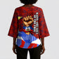 Haiti Flag Day Soul Of The Free L Union Fait La Force Kimono Sleeve Blouse Peace Dove And Power Fist Art With Hibiscus And Broken Chains
