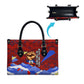 Haiti Flag Day Soul Of The Free L Union Fait La Force Leather Bag Peace Dove And Power Fist Art With Hibiscus And Broken Chains