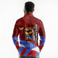 Haiti Flag Day Soul Of The Free L Union Fait La Force Long Sleeve Polo Shirt Peace Dove And Power Fist Art With Hibiscus And Broken Chains