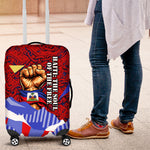 Haiti Flag Day Soul Of The Free L Union Fait La Force Luggage Cover Peace Dove And Power Fist Art With Hibiscus And Broken Chains