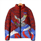 Haiti Flag Day Soul Of The Free L Union Fait La Force Padded Jacket Peace Dove And Power Fist Art With Hibiscus And Broken Chains