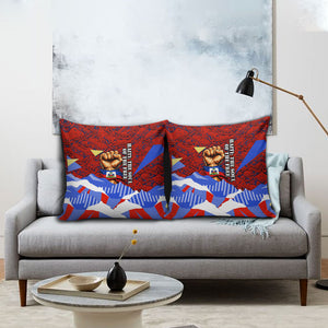 Haiti Flag Day Soul Of The Free L Union Fait La Force Pillow Cover Peace Dove And Power Fist Art With Hibiscus And Broken Chains