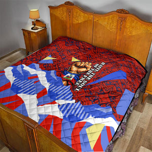 Haiti Flag Day Soul Of The Free L Union Fait La Force Quilt Peace Dove And Power Fist Art With Hibiscus And Broken Chains