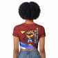 Haiti Flag Day Soul Of The Free L Union Fait La Force Raglan Cropped T shirt Peace Dove And Power Fist Art With Hibiscus And Broken Chains