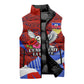 Haiti Flag Day Soul Of The Free L Union Fait La Force Sleeveless Puffer Jacket Peace Dove And Power Fist Art With Hibiscus And Broken Chains