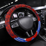 Haiti Flag Day Soul Of The Free L Union Fait La Force Steering Wheel Cover Peace Dove And Power Fist Art With Hibiscus And Broken Chains