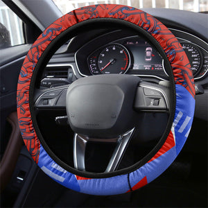 Haiti Flag Day Soul Of The Free L Union Fait La Force Steering Wheel Cover Peace Dove And Power Fist Art With Hibiscus And Broken Chains