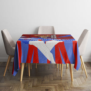 Haiti Flag Day Soul Of The Free L Union Fait La Force Tablecloth Peace Dove And Power Fist Art With Hibiscus And Broken Chains