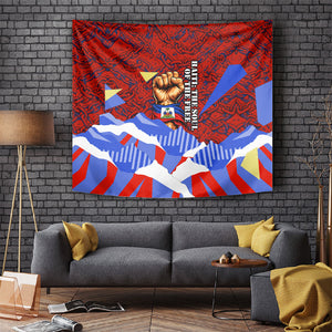 Haiti Flag Day Soul Of The Free L Union Fait La Force Tapestry Peace Dove And Power Fist Art With Hibiscus And Broken Chains