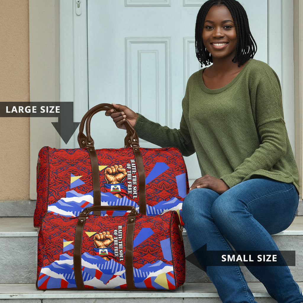 Haiti Flag Day Soul Of The Free L Union Fait La Force Travel Bag Peace Dove And Power Fist Art With Hibiscus And Broken Chains