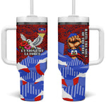 Haiti Flag Day Soul Of The Free L Union Fait La Force Tumbler With Handle Peace Dove And Power Fist Art With Hibiscus And Broken Chains