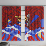 Haiti Flag Day Soul Of The Free L Union Fait La Force Window Curtain Peace Dove And Power Fist Art With Hibiscus And Broken Chains