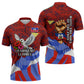 Haiti Flag Day Soul Of The Free L Union Fait La Force Zipper Polo Shirt Peace Dove And Power Fist Art With Hibiscus And Broken Chains