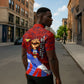 Haiti Flag Day Soul Of The Free L Union Fait La Force Zipper Polo Shirt Peace Dove And Power Fist Art With Hibiscus And Broken Chains