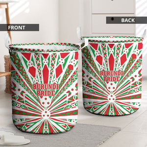 Burundi Pride Beat Of 1962 Independence Day Laundry Basket Traditional Karyenda Drummer Art With Flag Sunburst Design