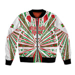 Burundi Pride Beat Of 1962 Independence Day Bomber Jacket Traditional Karyenda Drummer Art With Flag Sunburst Design