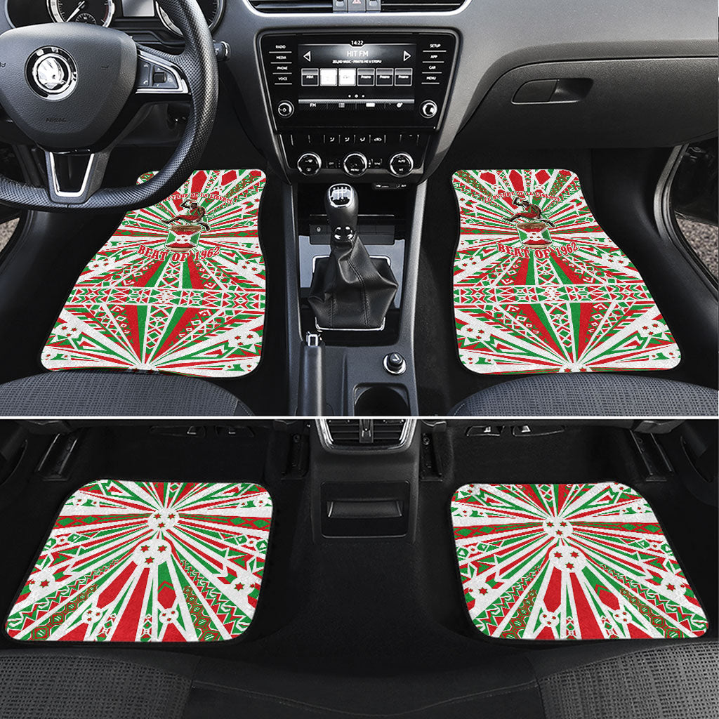 Burundi Pride Beat Of 1962 Independence Day Car Mats Traditional Karyenda Drummer Art With Flag Sunburst Design