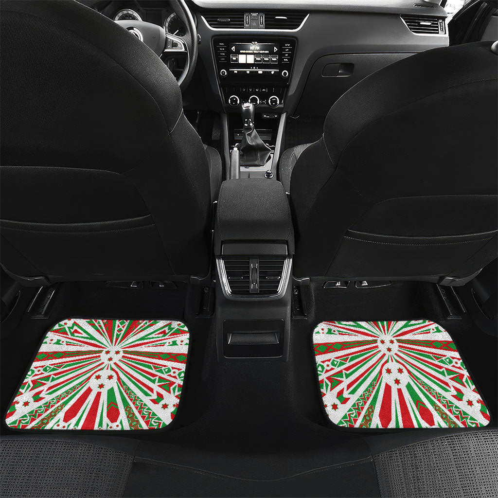 Burundi Pride Beat Of 1962 Independence Day Car Mats Traditional Karyenda Drummer Art With Flag Sunburst Design
