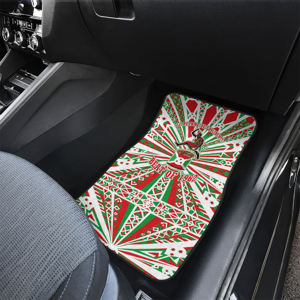 Burundi Pride Beat Of 1962 Independence Day Car Mats Traditional Karyenda Drummer Art With Flag Sunburst Design