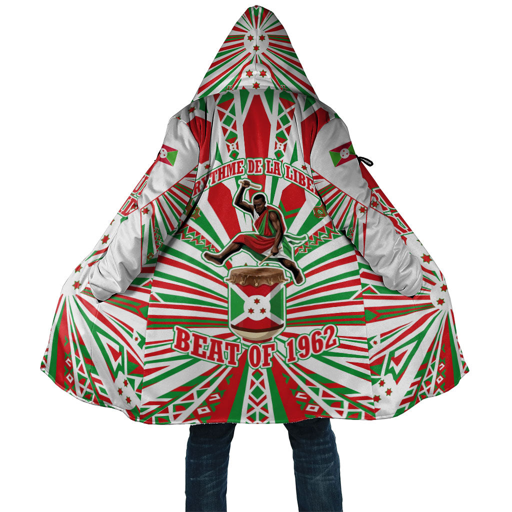 Burundi Pride Beat Of 1962 Independence Day Cloak Traditional Karyenda Drummer Art With Flag Sunburst Design