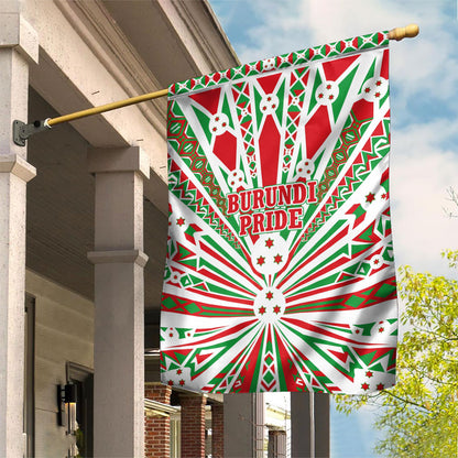 Burundi Pride Beat Of 1962 Independence Day Garden Flag Traditional Karyenda Drummer Art With Flag Sunburst Design